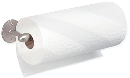 iDesign dérouleur sopalin, petit porte sopalin en métal, dévidoir sopalin mural pour un petit rouleau d'essuie-tout, argenté mat