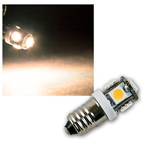 world-trading-net - 10er Set LED Leuchtmittel E10, warmweiß, 12V DC, 5x 5050 SMD