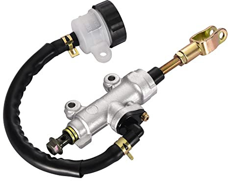 GOOFIT Pompa Freno Posteriore Cilindro Minimoto con Tappo Serbatoio sostituzione per CB400 CBR250 CBR400CB-1 50cc 70cc 90cc 110cc 125cc Pit Bike Scooter Ciclomotore ATV Quad Argento