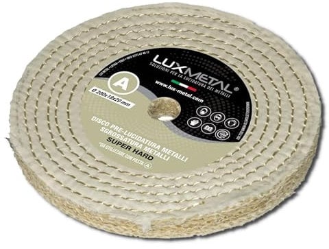 Lux Metal - Polierscheibe 200 mm Baumwolle Sisal grob für schleifbock doppelschleifer bohrmaschine akkuschrauber Polierscheiben Zum Polieren Metall wie Aluminium,Chrom Edelstahl, für Polierpaste
