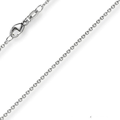 1,5mm Rund-Ankerkette aus 585 Gold Weißgold Kette Collier Halskette, 60cm