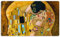 Wallario Frühstücksbrettchen aus Glas, Glasunterlage, Glasbrettchen Der Kuss von Klimt, Größe 14 x 23 cm, Sicherheitsglas