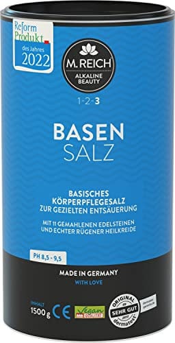 M.Reich Basensalz - 1500 g - Basenbad - Medizinprodukt zur gezielten Entsäuerung über die Haut - Mit Rügener Heilerde und wertvollem Edelsteinpulver - Ideal als Fuss- und Vollbad