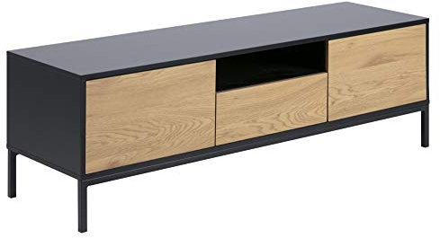 PKline TV Sea Tisch schwarz Eiche Metall Fernsehtisch Sideboard Lowboard Schrank