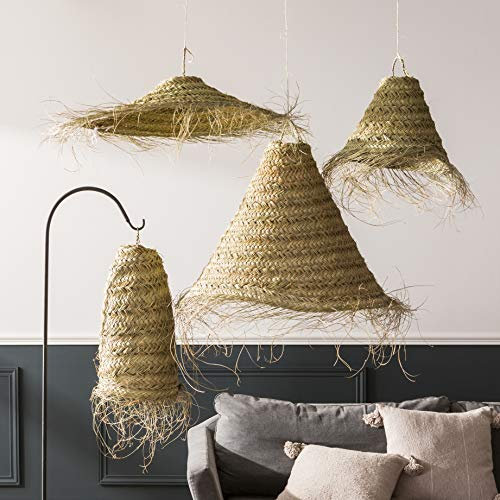 déco tendance,Décoration Marrakech,Suspension luminaire,abat-jour osier tressé,suspension osier,suspension doum,abat-jour bohème,suspension
