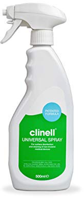 Clinell Universal Cleaning and Disinfectant Spray for Surfaces - Pack of 12 Bottles - 500 ml each Bottle (6L) - White Universal Spray, Kills 99.9% of Germs, NO Bleach