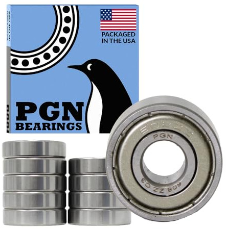 (10 Pack) PGN - 608-ZZ Double Shielded Ball Bearing - 8x22x7 - Lubricated - Chrome Steel