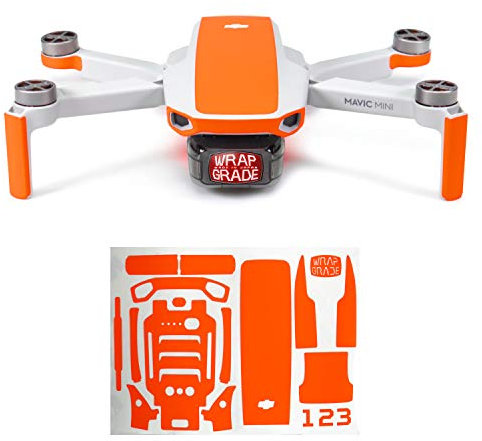 WRAPGRADE Skin kompatibel mit DJI Mavic Mini | Accent Color (NEON ORANGE)