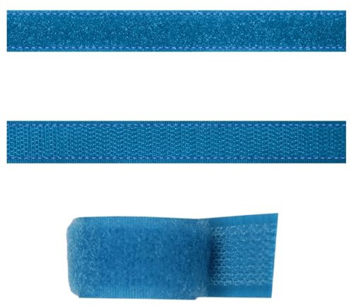 SIMON PIKE 3m x 1,5 cm Klettband petrol, (Flausch und Haken im Set), zum Aufnähen, hohe Verschlusskraft, wiederverschließbar, frei zuschneidbar