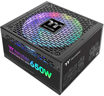 Thermaltake Toughpower GF2 ARGB 650W 80+ Gold 16.8 Million Colors 18 Addressable LEDs 5V Analog Synchronized/Controlled Motherboard, SLI Full Modular Power Supply