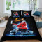 Tbrand Eishockey Bettbezug Set Hockey Spieler Druck Bettwäsche Set 135x200cm Sportthema Wettkampfspiele Betten Set für Jungen 3D Ballmuster Mit 1 Kissenbezug