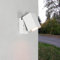 Licht-Erlebnisse Außen Wandleuchte Schwenkbar, Außenlampe Weiss, Downlight, verstellbar, klappbar, Balkon, Garten, Terrasse, kompakt, H:10 cm, IP44, GU10, Wandstrahler Außen