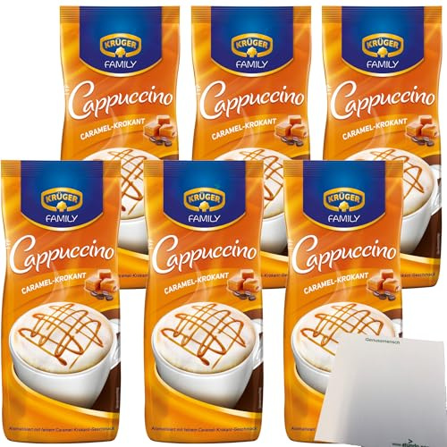usy Bundle für Krüger Family Cappuccino Caramel-Krokant 6er Pack (6x 500g Beutel) + usy Block