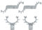 Oblique Unique® Serviettenhalter mit Hirsch Geweih aus Filz 4er Set für Weihnachten Tisch Deko Serviettenring Servietten Halter mit Hörnern