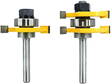 1/4 Tongue Groove Router Bit Set 3/4 Stock 3 Denti T-Shape Fresa