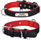 THAIN Personalised Dog Collars microfiber leather with free engraved name plate, neoprene padded Pet Collar for Puppy Small Medium Large Dogs (Black, L(neck 14.1-18.1))