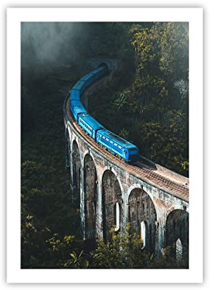Poster Wandbild Kunstdruck 50x70cm Architektur Landschaften - 5132 - P2X | Zug Hogwart Äußern Vertikal ohne Rahmen Wohnzimmer Schlafzimmer Küche Büro Wanddeko Kunstposter ARTTOR