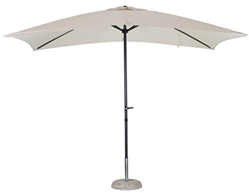 Totò Piccinni Ombrellone da giardino CUBA con palo centrale e struttura in alluminio (3 x 3 Metri, Ecrù)