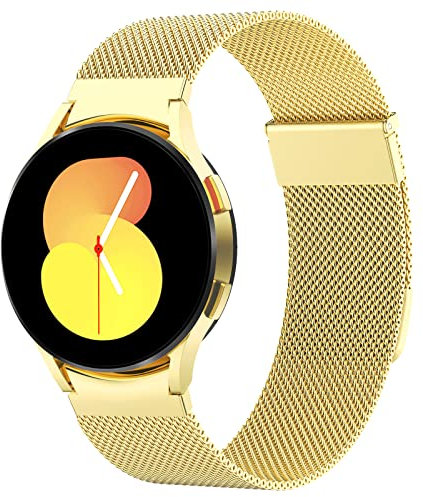 Higgs Armband Kompatibel mit Samsung Galaxy Watch 6/5/4 40mm 44mm/Watch 5 Pro 45mm/Galaxy Watch 4 Classic 42mm/46mm/Watch 6 Classic 43mm/47mm Damen Herren, Dual Magnetisch Armbänder, Edelstahl Metall