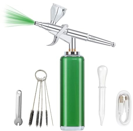 I-BEAUTEE High Air Flow Wireless Airbrush Kit, Portable Wireless Air Brush Compressor, Mini Rechargeable Air Brush, Portable Airbrush Gun for Barber, Model Painting, Art