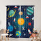 Yilinata Weltraum-Fenstervorhänge für Kinder, Jungen, Mädchen, Universum, Planet, Galaxie, Astronauten, Baby, Wohnzimmer, Schlafzimmer, Kinderzimmer, strapazierfähiger Stoff, 208.3x213x213.4 cm