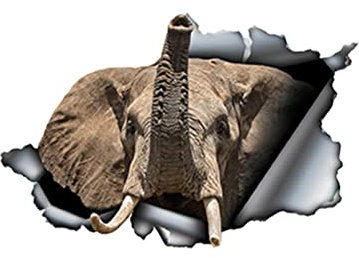 MACMRD Auto Aufkleber 13 cm X 8,5 cm Zerrissener Elefant Auto Aufkleber Reflektierende Aufkleber Wasserdichtes Auto Styling Zerrissene Metall Aufkleber Lustiger Autoaufkleber