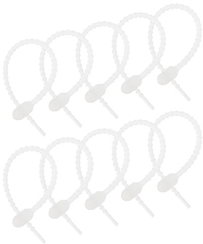 Sourcing Map 6 Inch Reusable Silicone Zip Ties - All-Purpose Bag Clips, Cable Ties, Bread Tie, Household Twist Ties (Clear Pack of 12)