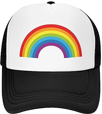 Pride Trucker Hat, Rainbow LGBTQ Adjustable Mesh Baseball Cap for Men and Women, Regenbogen Lgbt 1, Einheitsgr��e