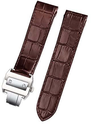 BONOOL Echtleder-Uhrenarmband für Cartier Santos 100 Leder 20 mm 23 mm Uhrenarmband