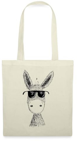 Spreadshirt Esel Mit Sonnenbrille Cartoon Style Geschenkidee Stoffbeutel