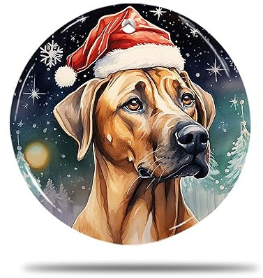 Keramik Weihnachts Ornamente, 7.3Cm Niedliche Hunde Ridgeback Hund Weihnachten 3D Ornamente Für Weihnachtsbaum Weihnachtsdekoration Weihnachtsbaumanhänger