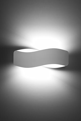 MiaLux Wandleuchte Wandlampe Innen – Wandbeleuchtung – Led-wandleuchte Innen – Wandstrahler Innen – Zauberstab Geführt – Glühbirne im Lieferumfang Enthalten – CRISTINA 40 Weiß - G9-Fassung