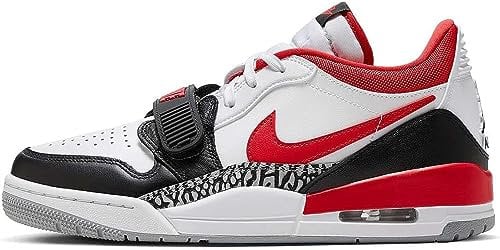 NIKE Air Jordan Legacy 312 Herren-Sneaker, Basketball-Modeschuhe, CD7069 (Weiß/Schwarz/Wolfgrau/Feuerrot 160), Weiß Schwarz Wolf Grau Feuerrot, 48.5 EU