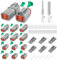 JRready DT Connettore 4 Poli Set Connettore Tedesche 6 Set 52 Pezzi Tedesco Terminale Filo Calibro 14-18 AWG IP68 Impermeabile Connettore 4 Poli Grigio per Auto, Moto, Camion, Barche