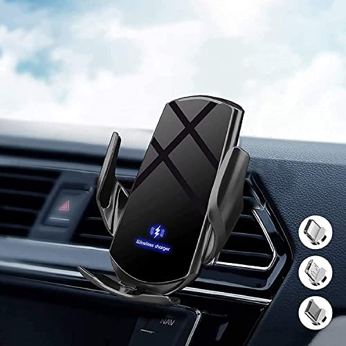 Kabelloses Auto Ladegerät,PDKUAI Automatische Sense Klemmung 15W Kabellose Kfz-Ladegeräte magnetisches Laden Handyhalterung für iPhone 16/15/14/13/12, Galaxy S24/S23/S22/Note/Pixel/LG (Schwarz)