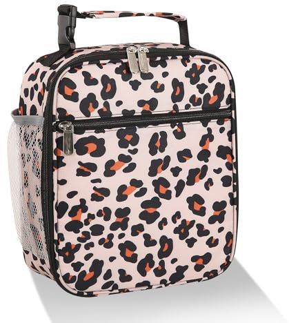 Lovoeo Lonchera para hombres y mujeres, lonchera aislada para el trabajo, picnic, viajes (leopardo)