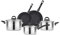 Karaca Gastro Stainless Steel Cookware Set 8-Piece, Casserole, Saucepan, Induction Kitchen Cooking Set for Daily Cooking, Elegant Silver Finish Pots and Pans with Lids