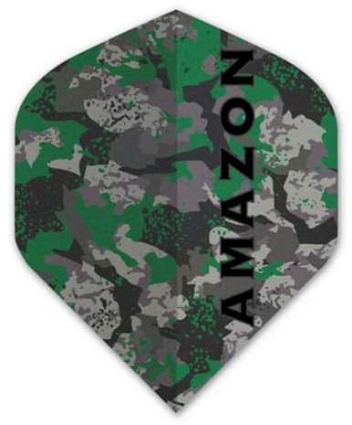 US Darts Amazon Green Camoflage (Camo), Standard-Dart-Flights, extra robust, 100 Mikron, 3 Sets (9 Flights)