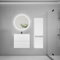 AICA Ensemble Meuble Salle de Bain Simple Vasque 60cm avec lavabo + Colonne + Miroir Rond,Blanc