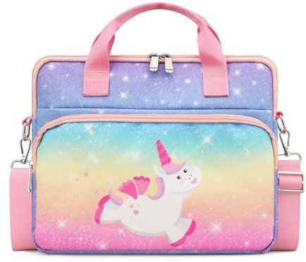 TiMOVO Funda para Tableta 12,5 Pulgadas, Bolsa Protectora para Tablet para Infantil, Funda para Tableta con Bandolera, Bolsa para Tableta Portátil para Fire Tablet, Kindle, iPad, Unicornio Brillante