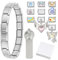 ZIGefofo 13 Stück Italian Charm Bracelet Set | 1 Italian Charms Armband +10 Abnehmbar Modul + 1 Öffnungswerkzeugen + 1 Geschenkbox Italian Charms Silber Edelstahl 9mm Italienische Farben Schmuck