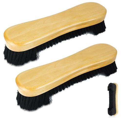 GOEDCH 2 Stück Tapezierbürste: Tapezierwischer, Tapete Glättungsbürste, Wurzelbürste aus Holz, Scheuerbürste, Profi Tapezierbürste, Deckenbürste, Scheuerbürste für Küche, Garten, Haushalt