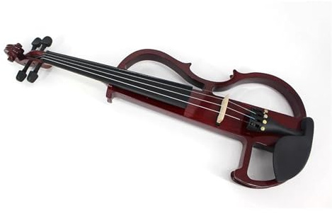 Erwachsenen geige Anfänger 4/4 Violine Geige Massivholz Elektrisch Leise(Red wine)