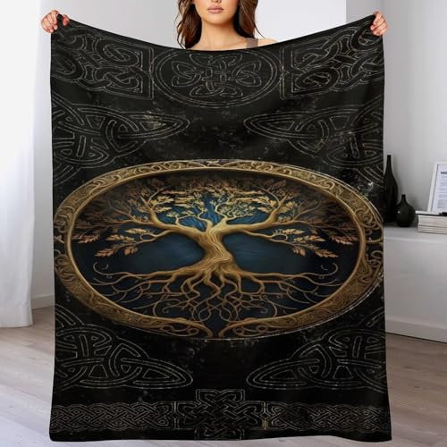 Wikinger Myth (2) Dick Decke Weich Wärme Gemütlich Flannel-Fleece Sofadecke Deckeldecke Wohndecke Oder Tagesdecke, Decken Für Couch (130×150cm)