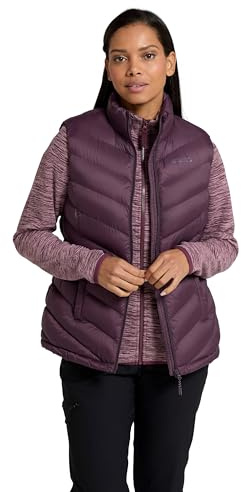 Mountain Warehouse Seasons Womens Fur Lined Gilet - Water-Resistant Sleeveless Jacket with Padded Insulation - Autumn Winter, Camping, Outdoors, Travelling & Hiking Purple Women's Size 10