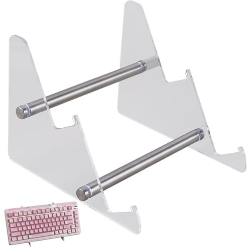 CRASPIRE Acrylic Keyboard Display Stand 2-Tier Portable Keyboard Display Shelf Transparent Display Keyboard Holder Removable Keyboard Storage Holder for Home Office Study