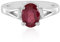 Cavill Madagaskar Rubin Ring 1,643 ct Ovalschliff in platinbeschichtetem 925er Sterling Silber, eleganter roter Edelstein-Schmuck im modernen Design, Maße 23x20 mm, Größe 19-20