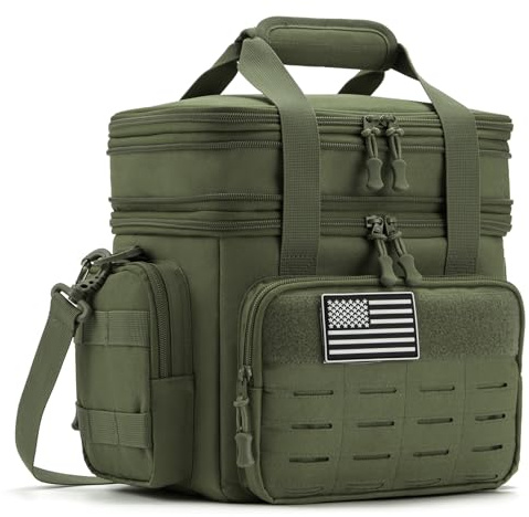 QT&QY 13L/18L Taktische Lunchbox für Männer Militärische Isolierte Kühltasche, Leckfreie Thermo-Lunchbox für Arbeit, Camping, Outdoor-Aktivitäten, Picknick, MOLLE-Gurtband-System, Robuste Tasche