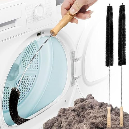 2-pack Dryer Lint Brush Washing Machine Vent Cleaning Brush Refrigerator Coil Soft Brush Long Flexible Cleaning Brush