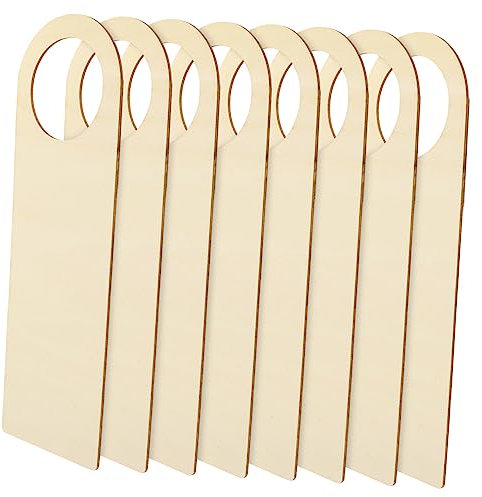 DIYEAH 8pcs Wooden Door Hangers DIY Craft Blank Door Handle Signs Boys and Girls Handmade Unfinished Wood for Home Decoration